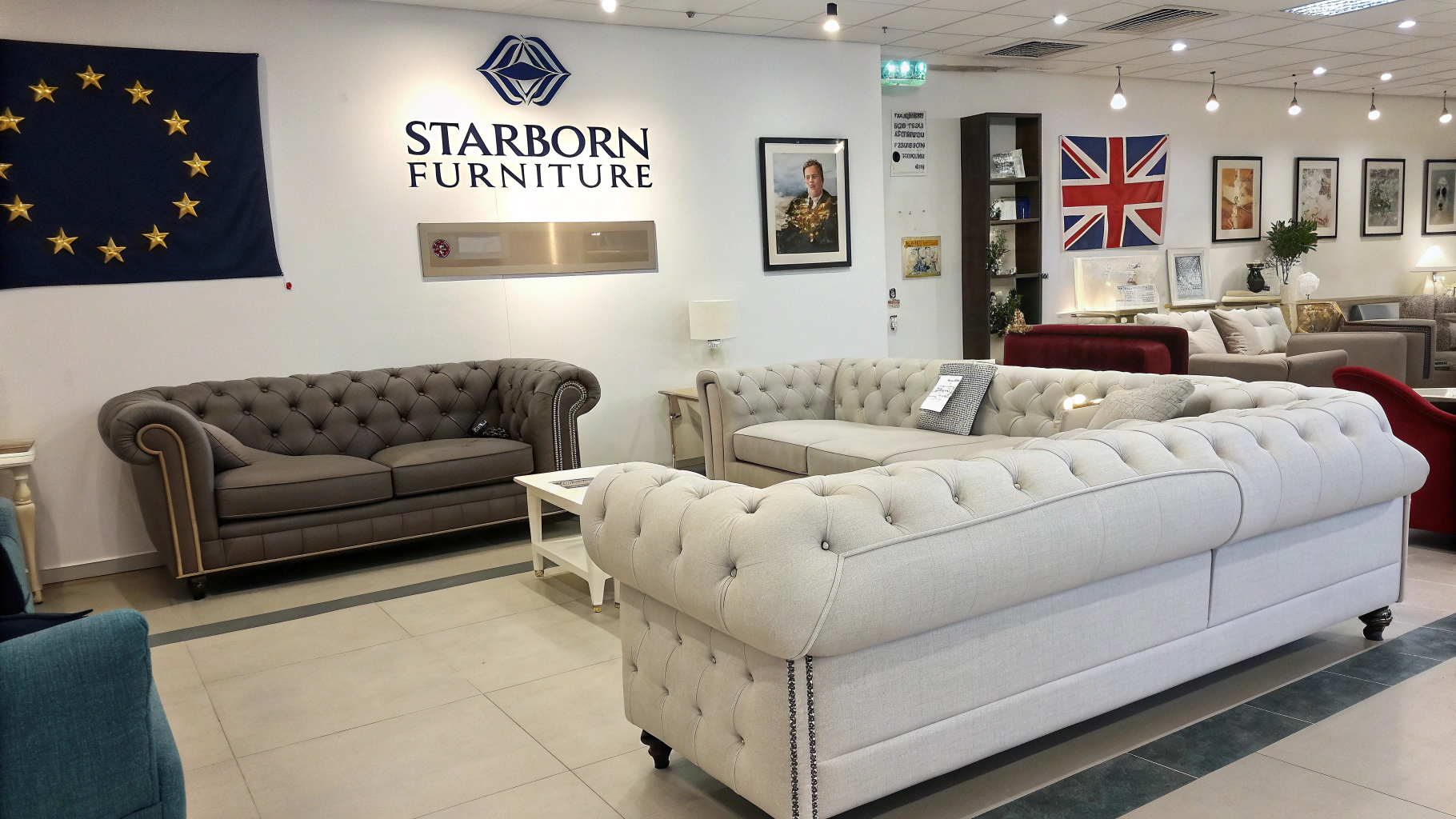 Stylish showroom featuring Starborn Furniture pieces in a modern setting