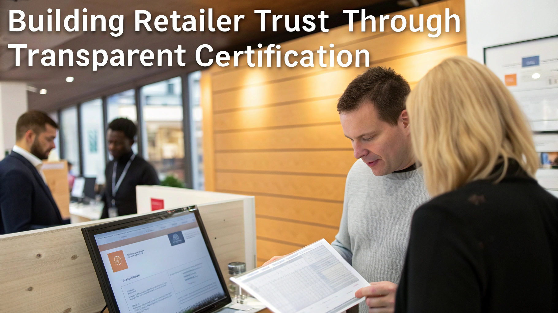 Discussion about transparent certification with clients in a professional setting