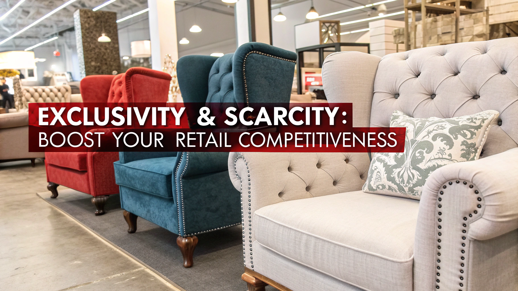 Elegant upholstery furniture showcasing exclusivity and scarcity in retail competitiveness