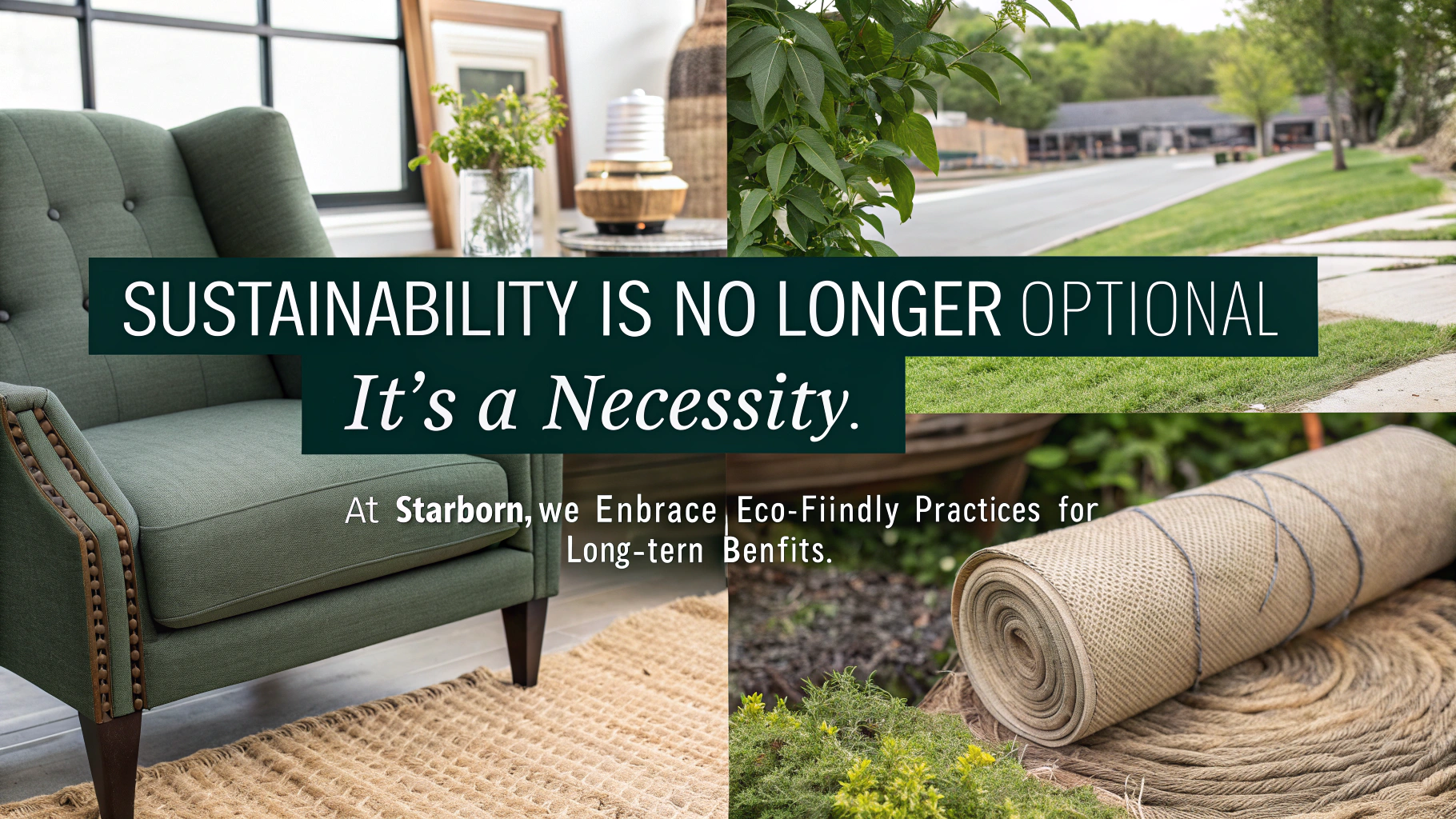 Sustainable upholstery furniture with eco-friendly practices highlighted