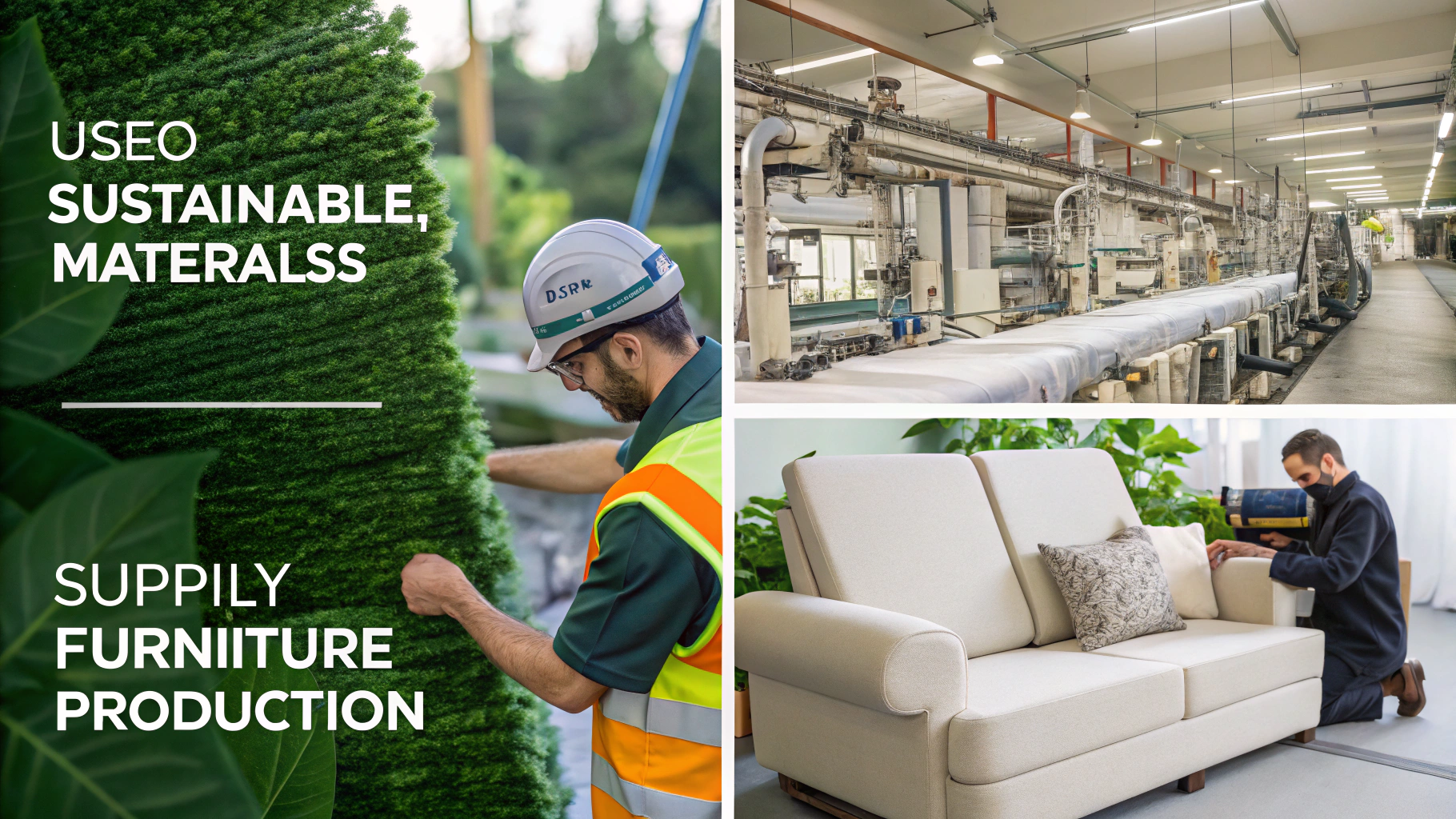 Image showcasing [sustainable materials](https://www.forbes.com/councils/forbesbusinesscouncil/2023/04/11/designing-and-manufacturing-sustainable-and-eco-friendly-furniture/)[^3] and furniture production processes in a factory setting.