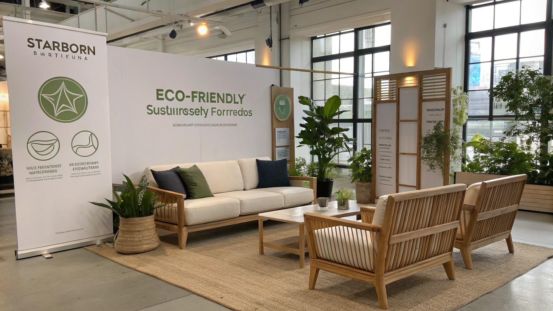 Eco-friendly upholstery furniture display at Starborn Furniture