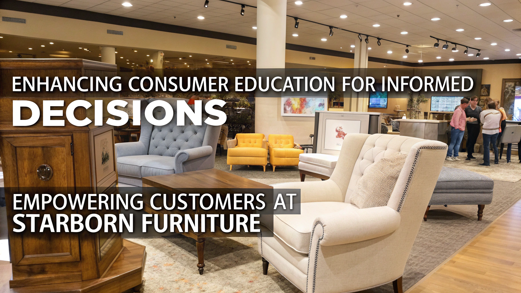 Stylish upholstery furniture display in a well-lit showroom