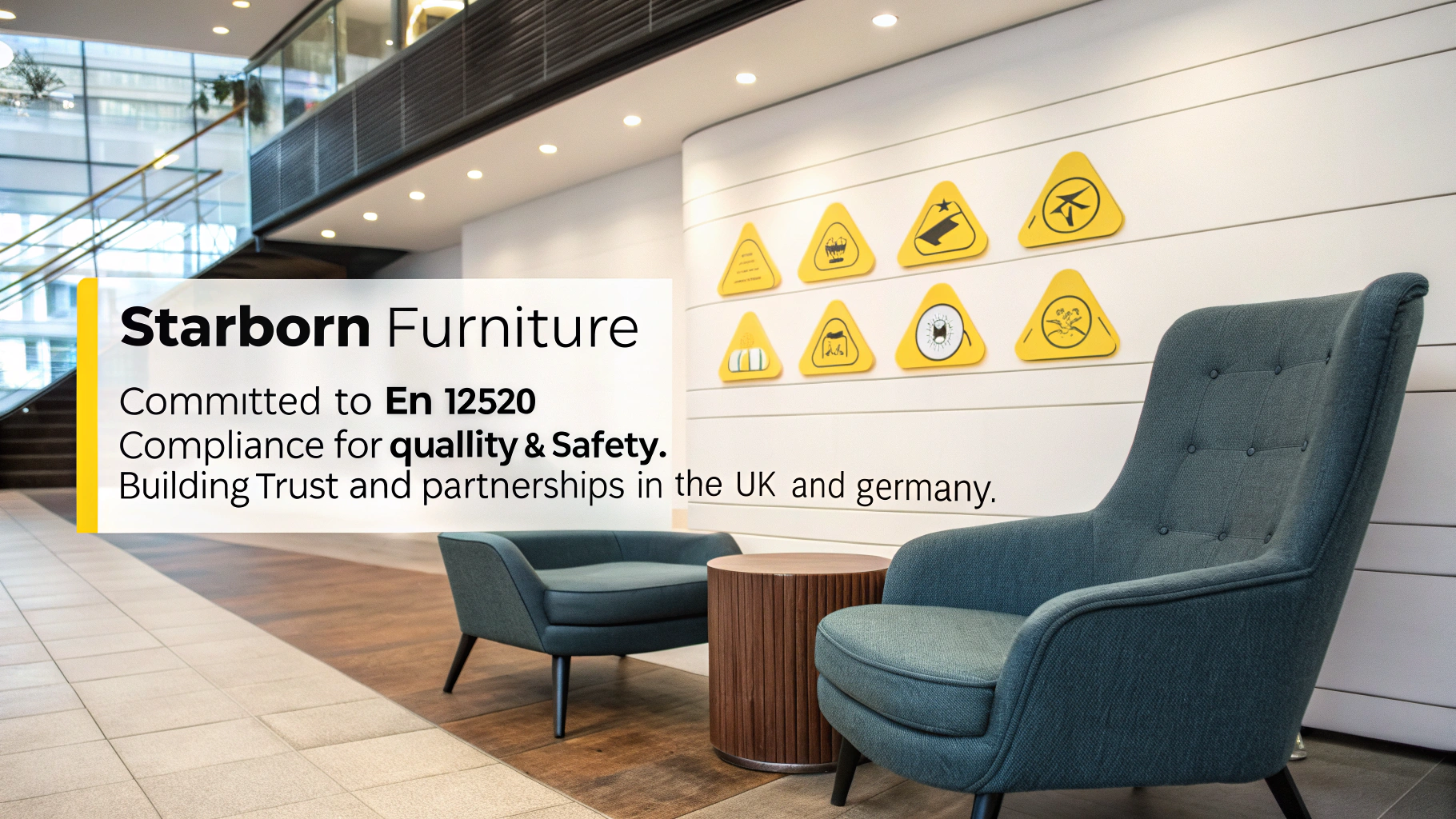 Modern furniture setup showcasing Starborn Furniture's commitment to quality and safety standards.