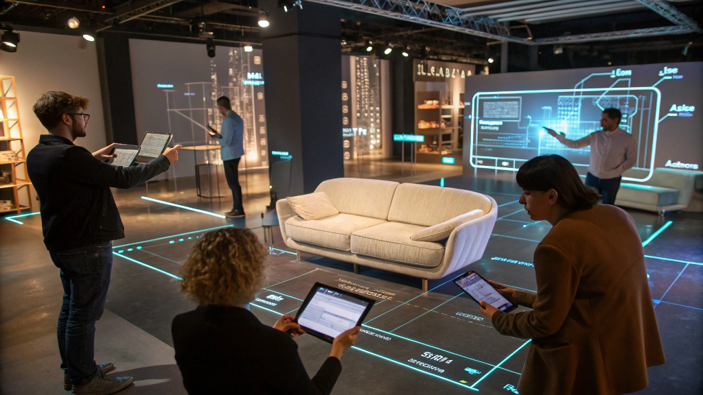 Furniture design voting interface with customer feedback