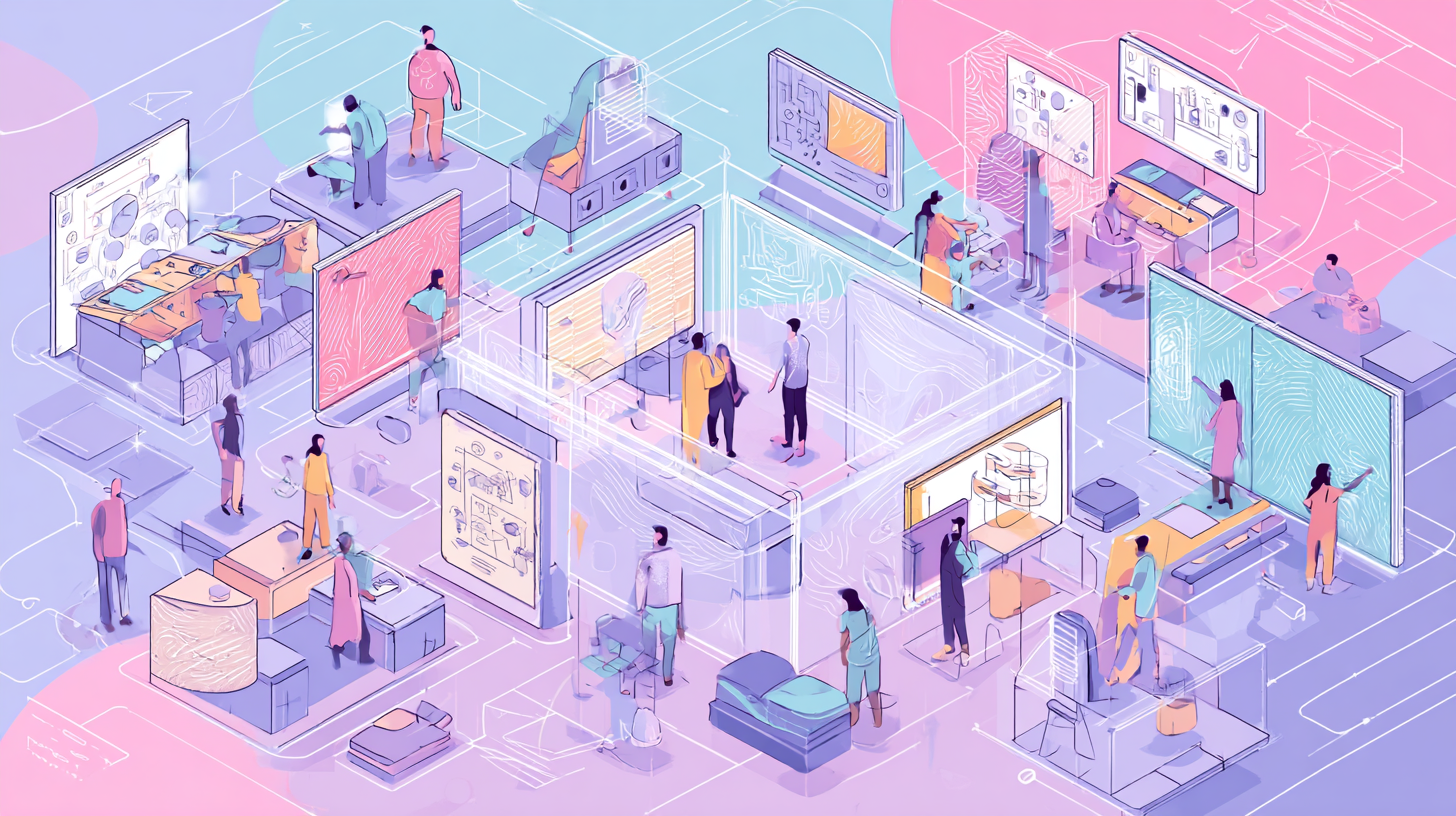 retailer and customer collaboration illustration